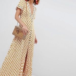 Revolve Cleobella Maxi Yellow Floral Dress Size XS